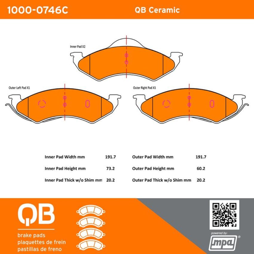 MPA 1000-0746C QB Ceramic Brake Pads
