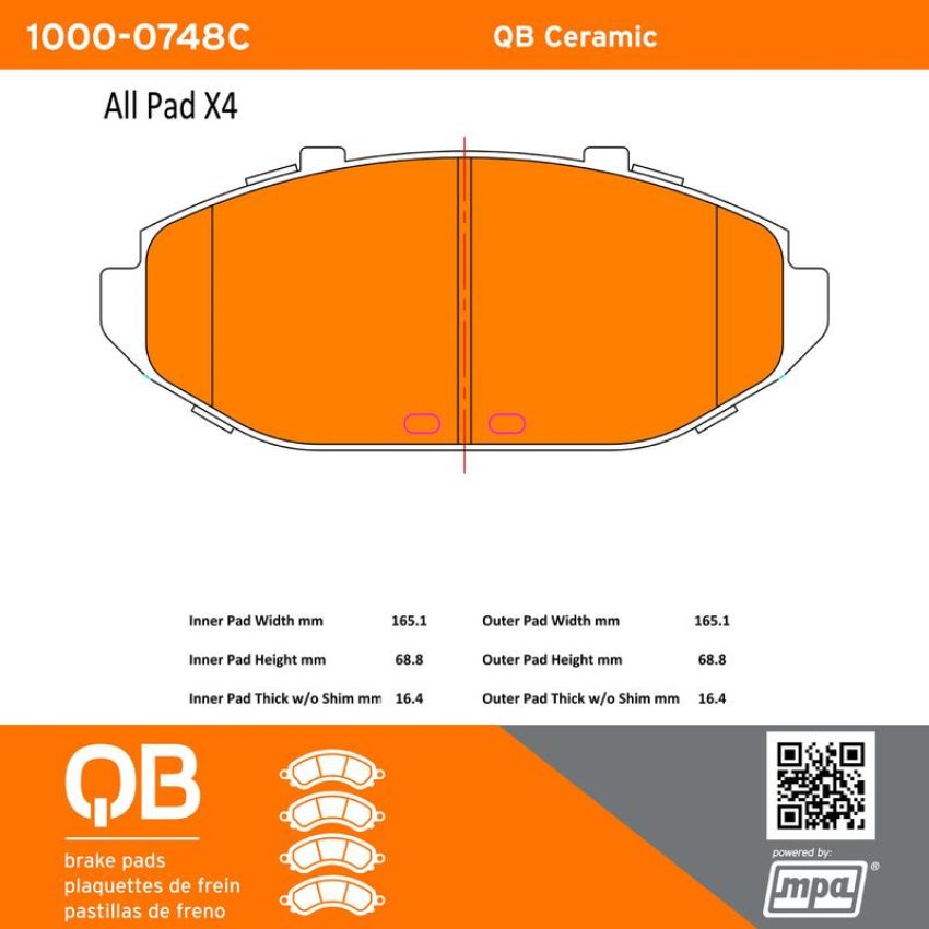 MPA 1000-0748C QB Ceramic Brake Pads