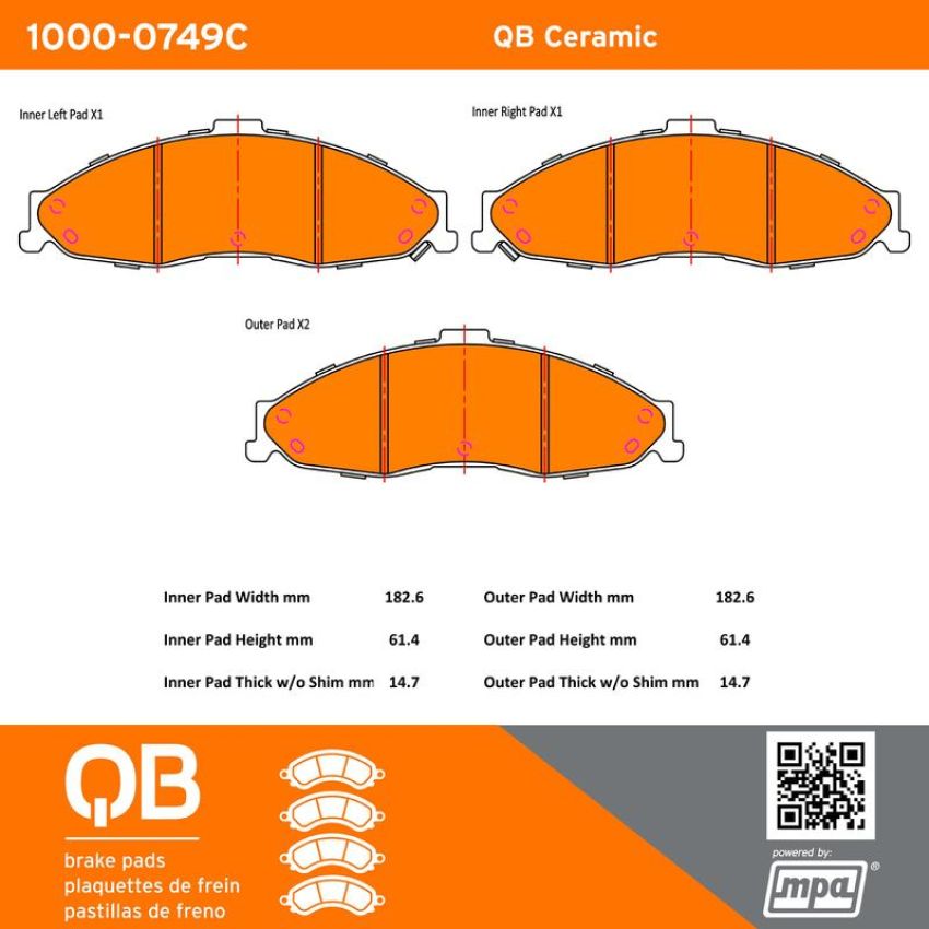 MPA 1000-0749C QB Ceramic Brake Pads
