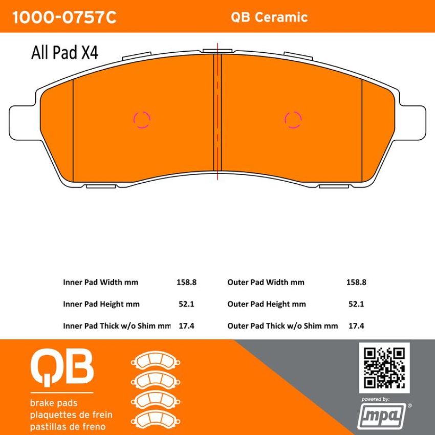 MPA 1000-0757C QB Ceramic Brake Pads
