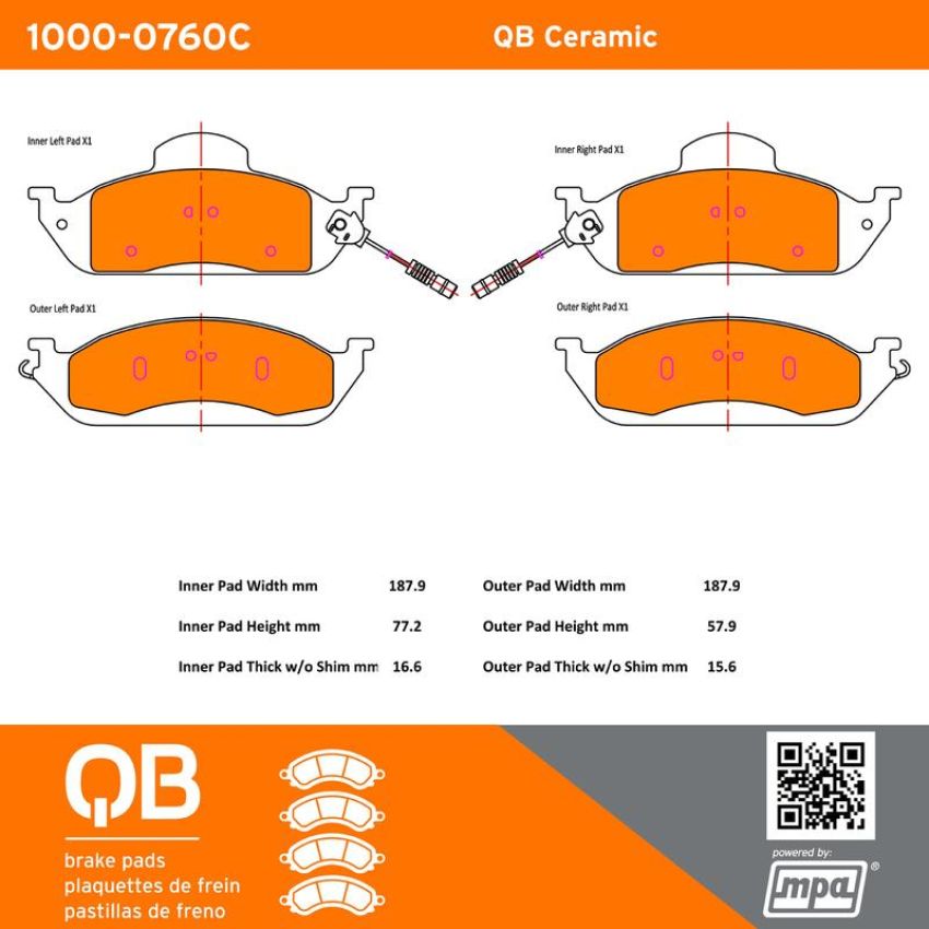 MPA 1000-0760C QB Ceramic Brake Pads
