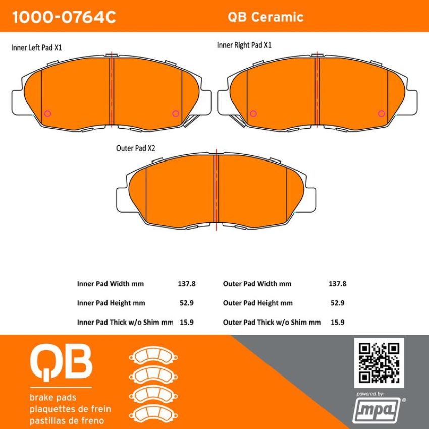 MPA 1000-0764C QB Ceramic Brake Pads