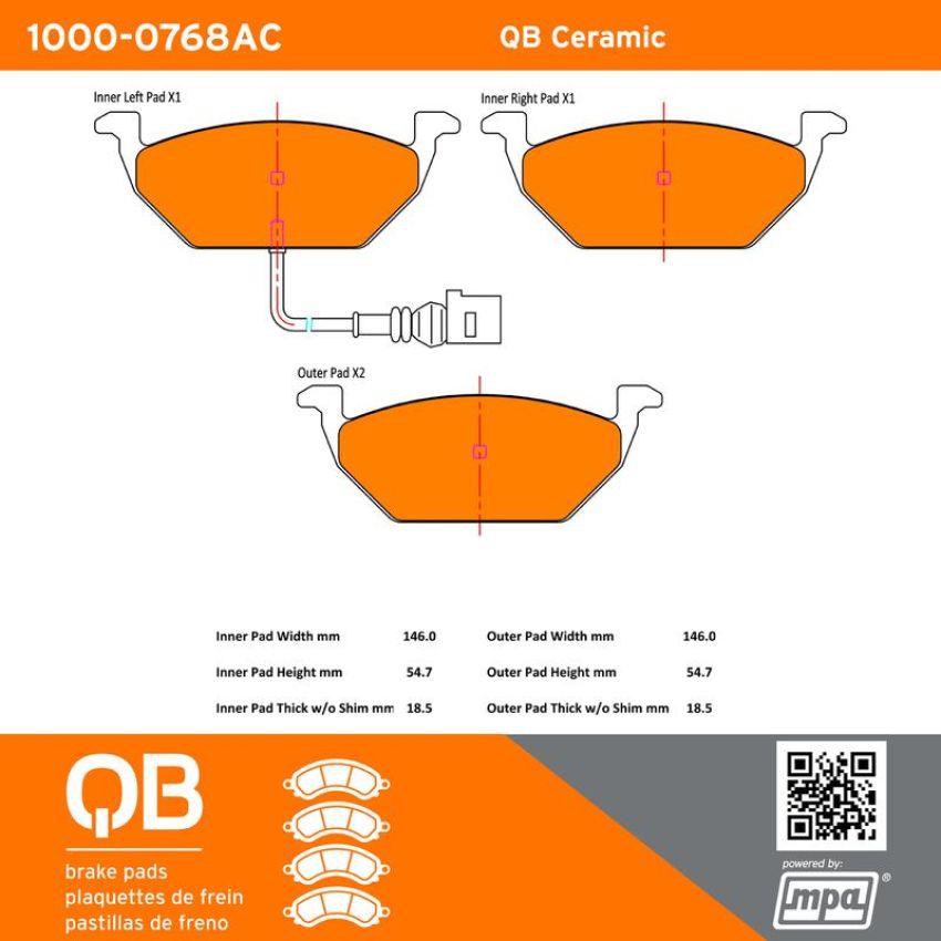 MPA 1000-0768AC QB Ceramic Brake Pads