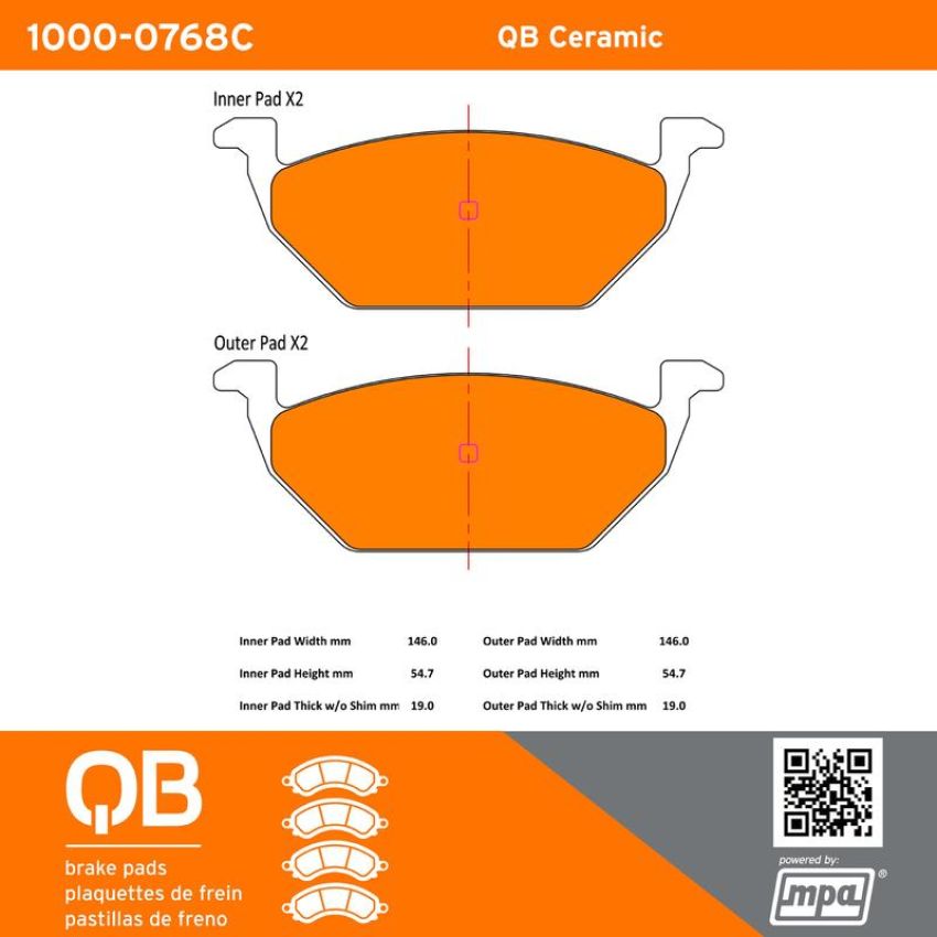 MPA 1000-0768C QB Ceramic Brake Pads