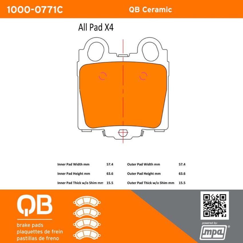 MPA 1000-0771C QB Ceramic Brake Pads