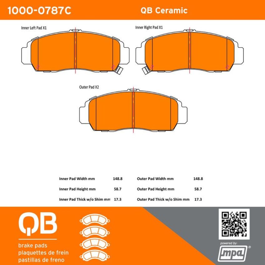 MPA 1000-0787C QB Ceramic Brake Pads