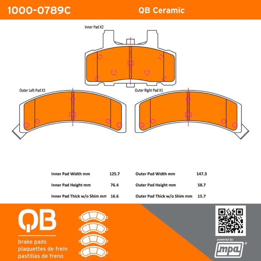 MPA 1000-0789C QB Ceramic Brake Pads
