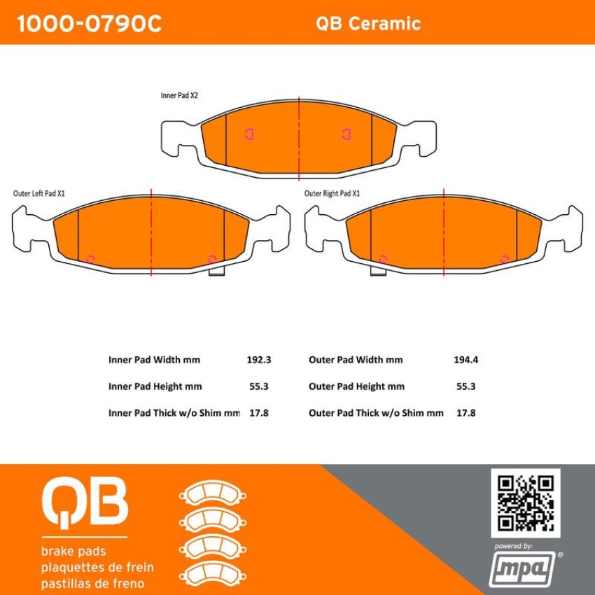 MPA 1000-0790C QB Ceramic Brake Pads