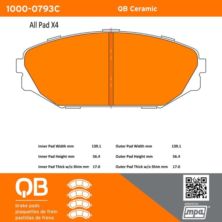 MPA 1000-0793C QB Ceramic Brake Pads