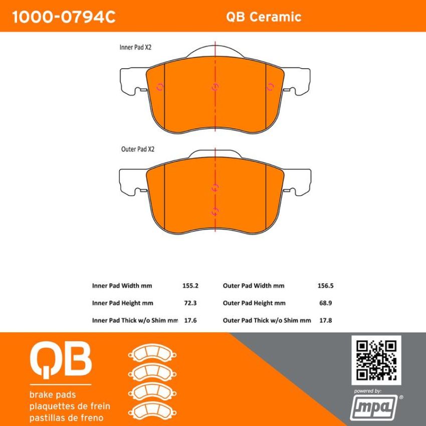 MPA 1000-0794C QB Ceramic Brake Pads