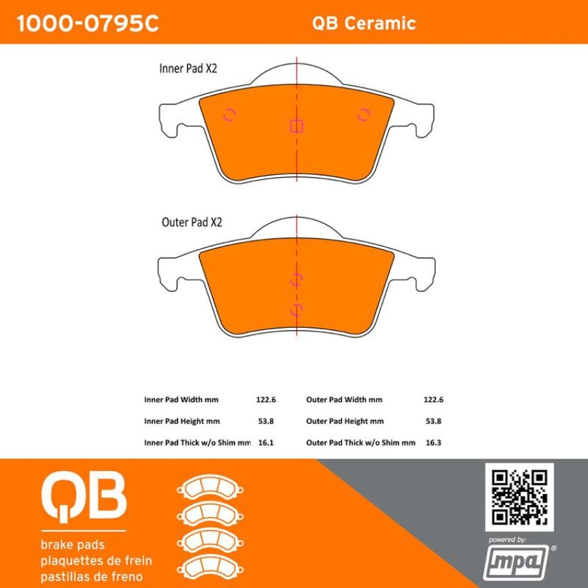 MPA 1000-0795C QB Ceramic Brake Pads
