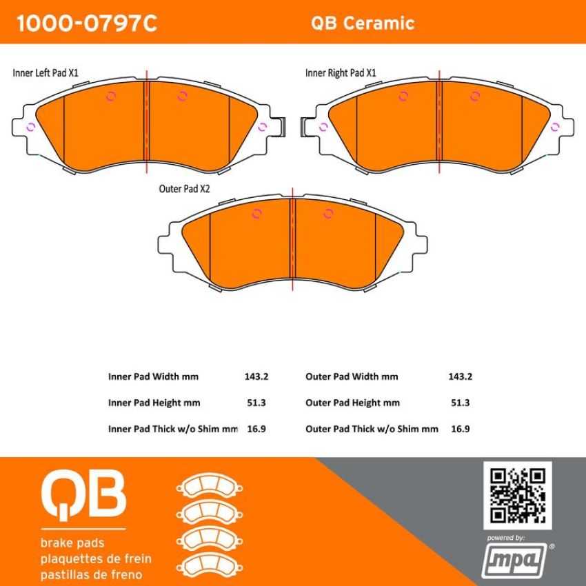 MPA 1000-0797C QB Ceramic Brake Pads