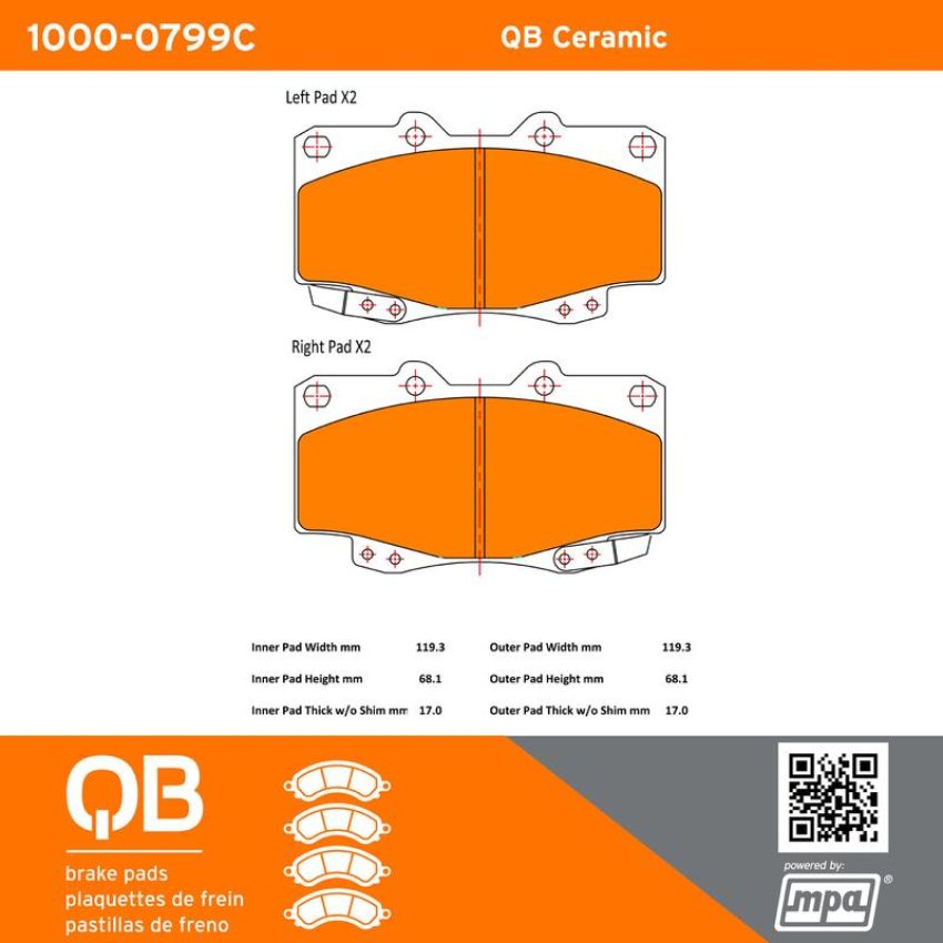 MPA 1000-0799C QB Ceramic Brake Pads