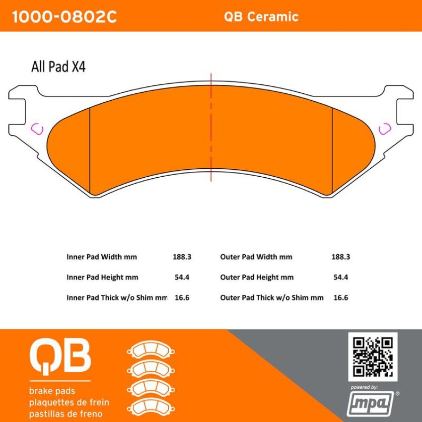 MPA 1000-0802C QB Ceramic Brake Pads