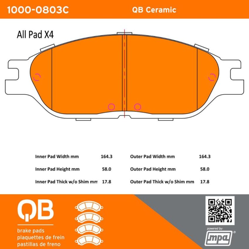 MPA 1000-0803C QB Ceramic Brake Pads