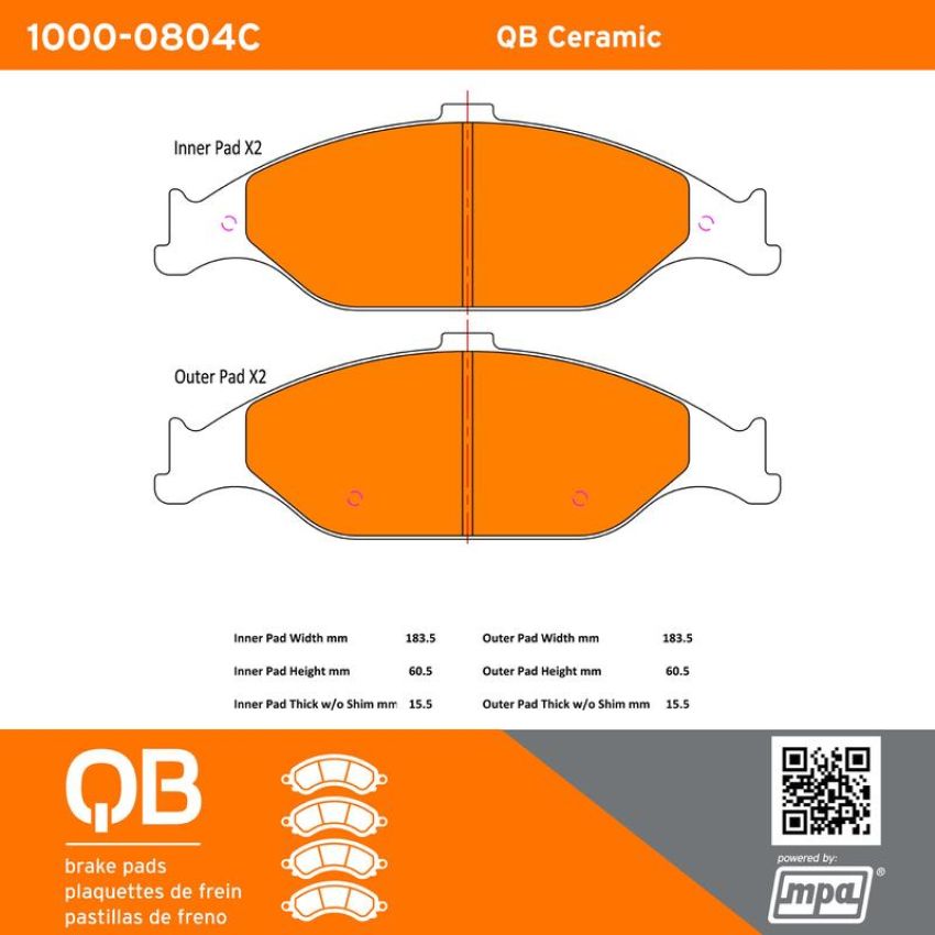 MPA 1000-0804C QB Ceramic Brake Pads
