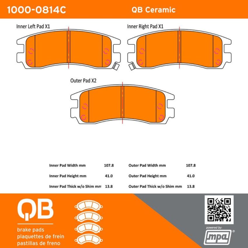 MPA 1000-0814C QB Ceramic Brake Pads