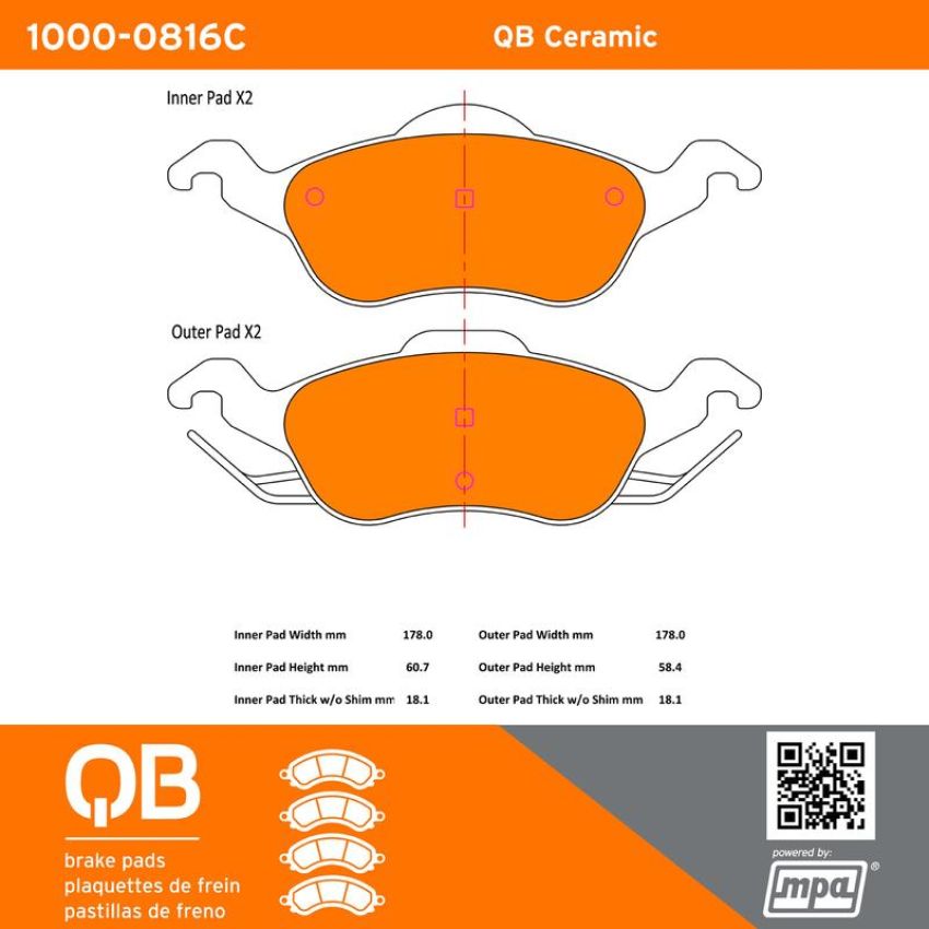 MPA 1000-0816C QB Ceramic Brake Pads
