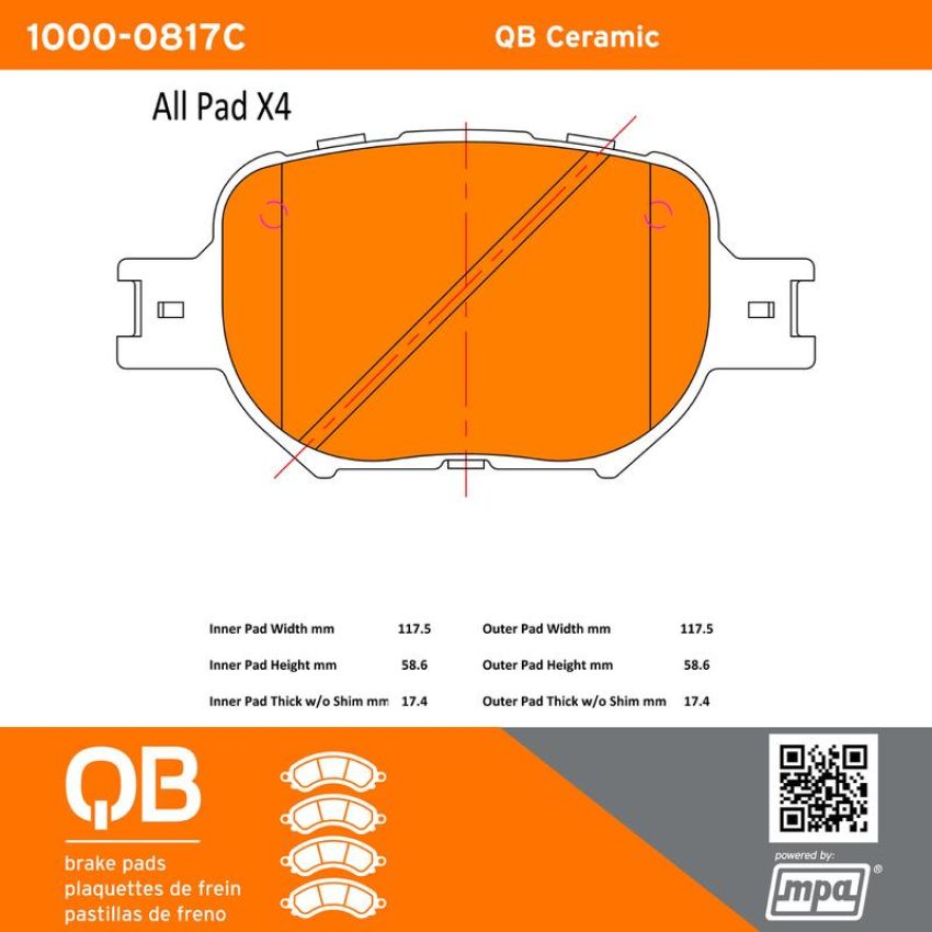 MPA 1000-0817C QB Ceramic Brake Pads