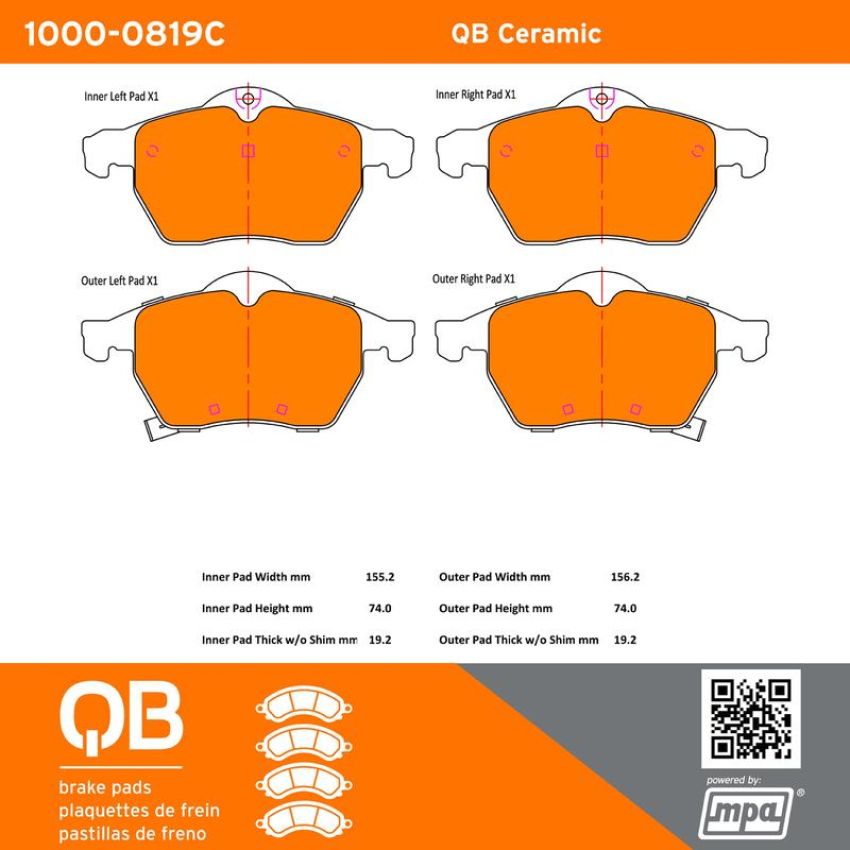 MPA 1000-0819C QB Ceramic Brake Pads