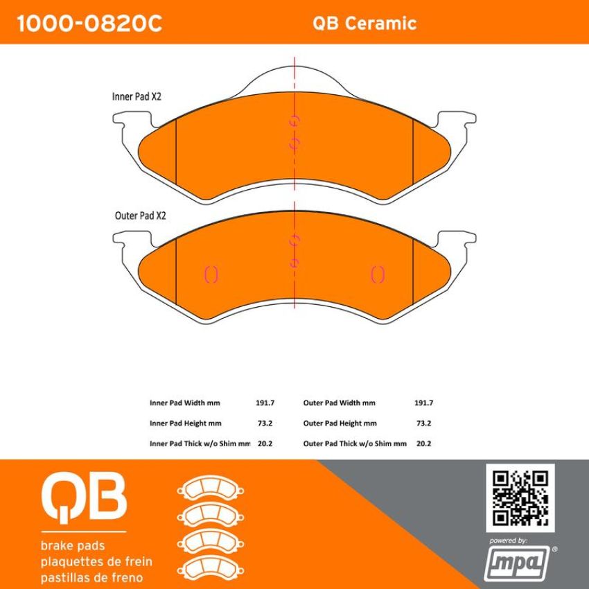 MPA 1000-0820C QB Ceramic Brake Pads