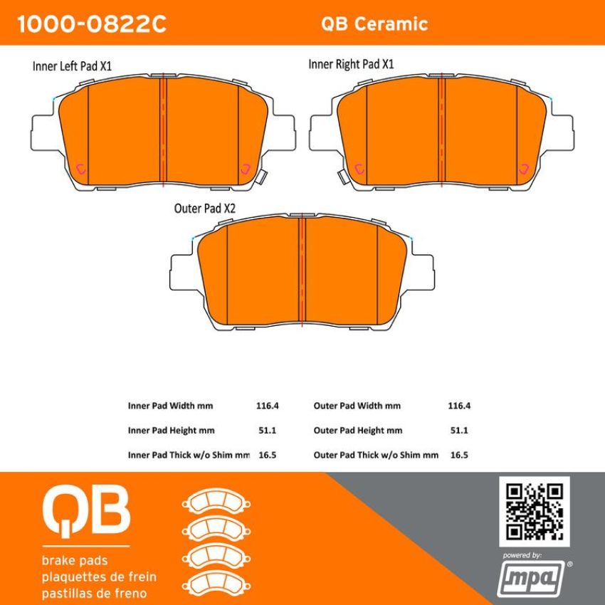 MPA 1000-0822C QB Ceramic Brake Pads