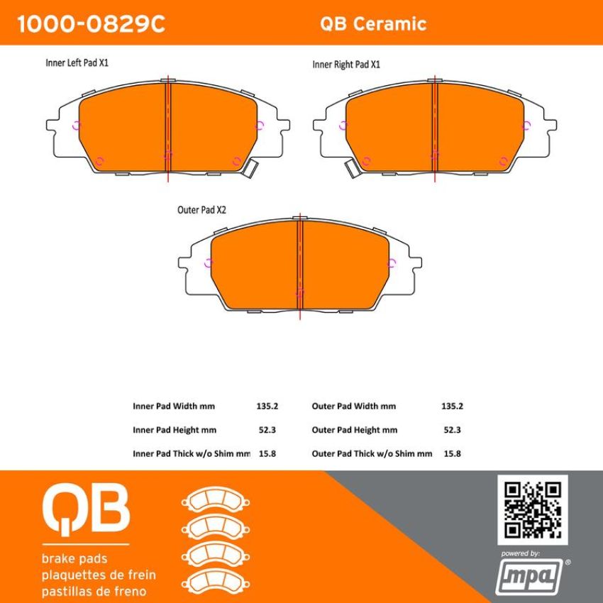 MPA 1000-0829C QB Ceramic Brake Pads