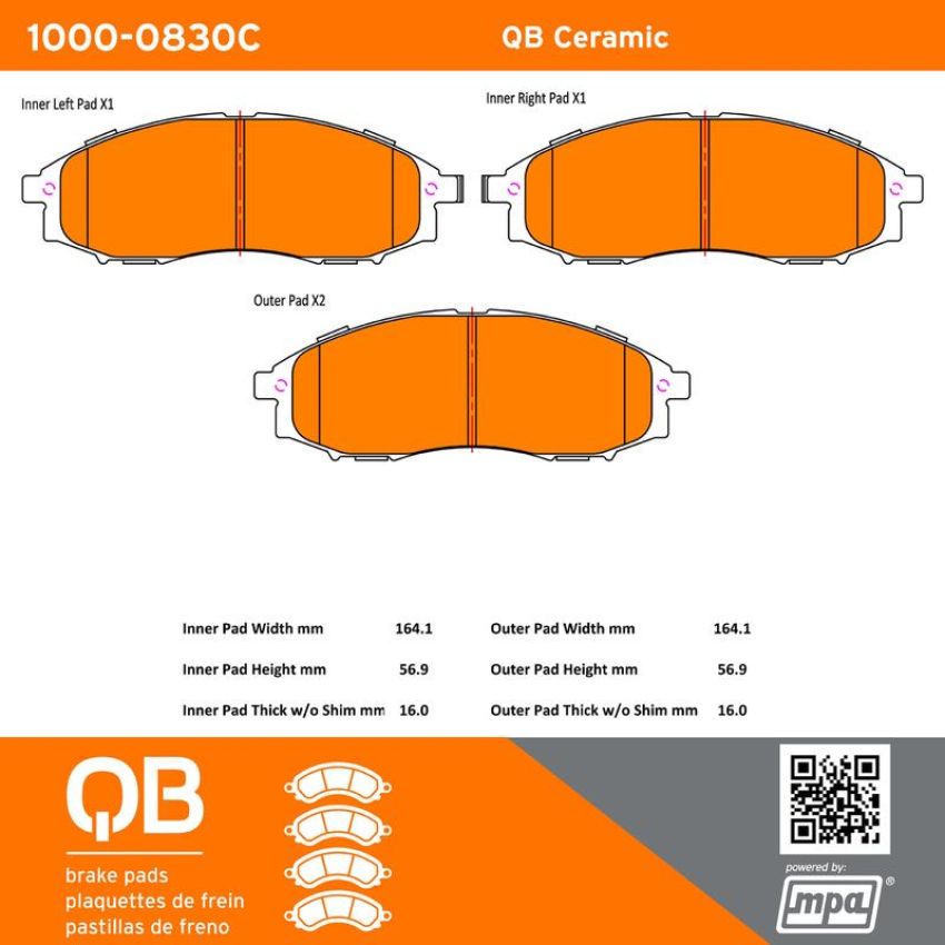 MPA 1000-0830C QB Ceramic Brake Pads