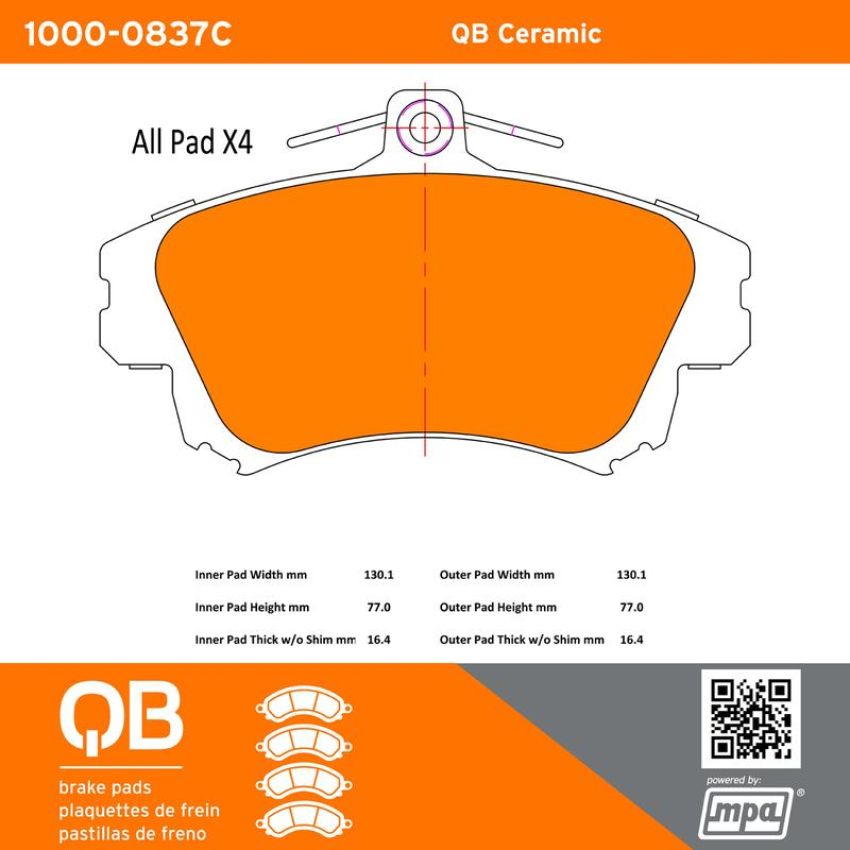 MPA 1000-0837C QB Ceramic Brake Pads