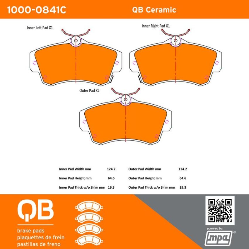 MPA 1000-0841C QB Ceramic Brake Pads
