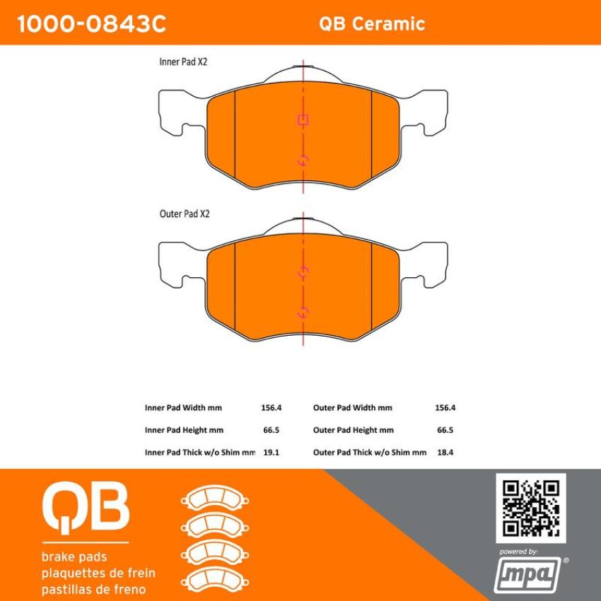 MPA 1000-0843C QB Ceramic Brake Pads