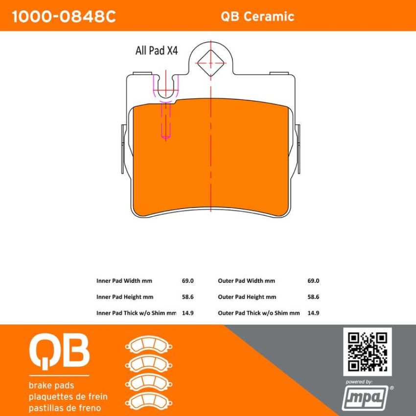 MPA 1000-0848C QB Ceramic Brake Pads