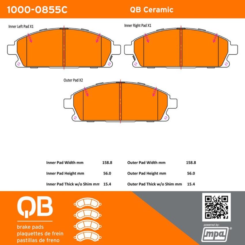 MPA 1000-0855C QB Ceramic Brake Pads
