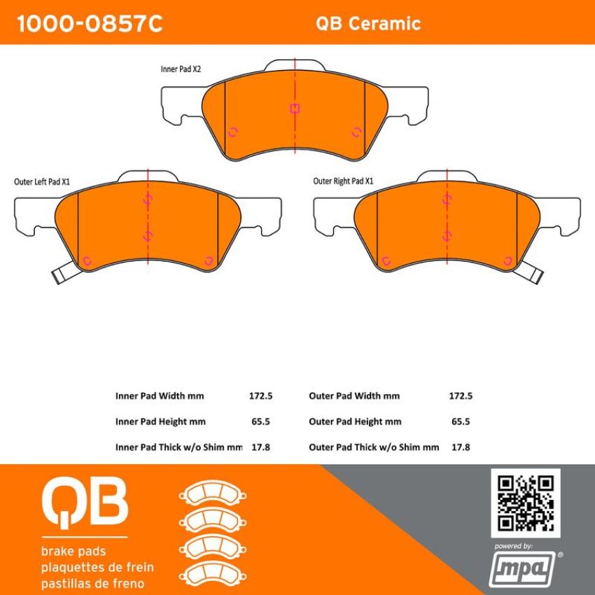 MPA 1000-0857C QB Ceramic Brake Pads