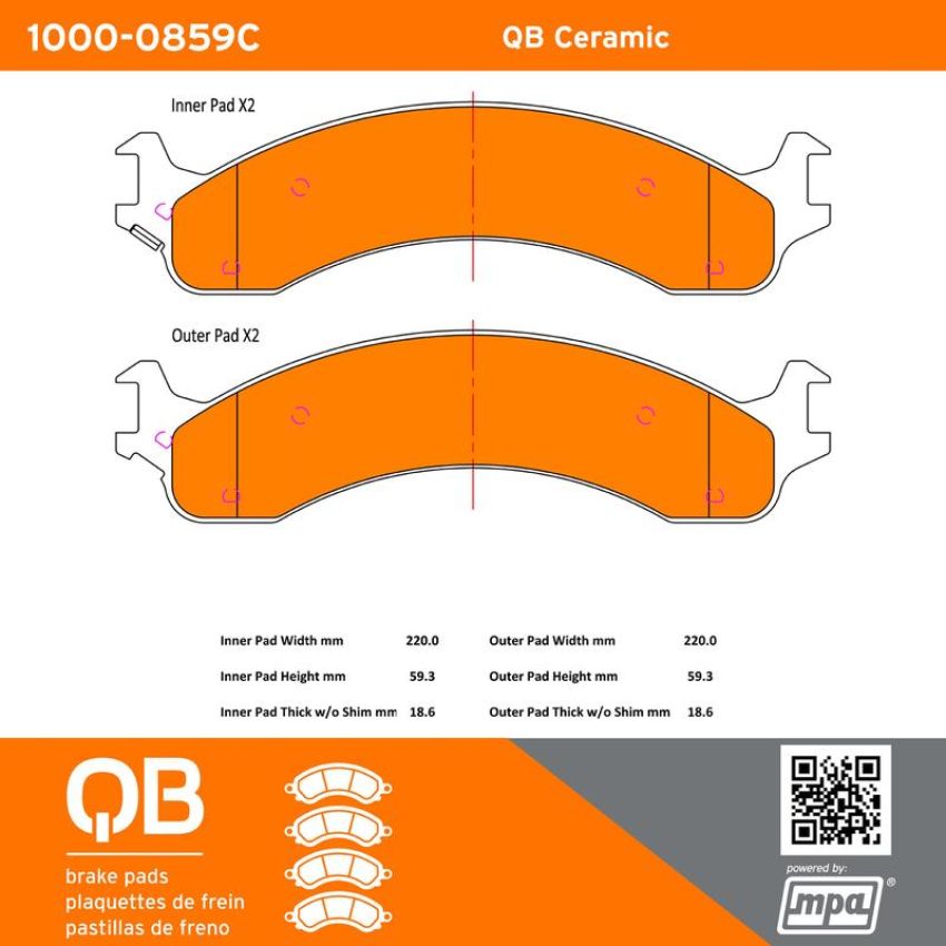 MPA 1000-0859C QB Ceramic Brake Pads