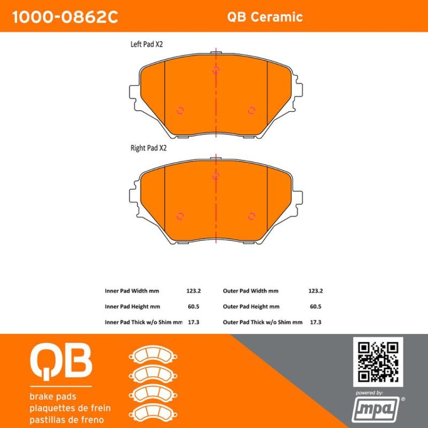 MPA 1000-0862C QB Ceramic Brake Pads