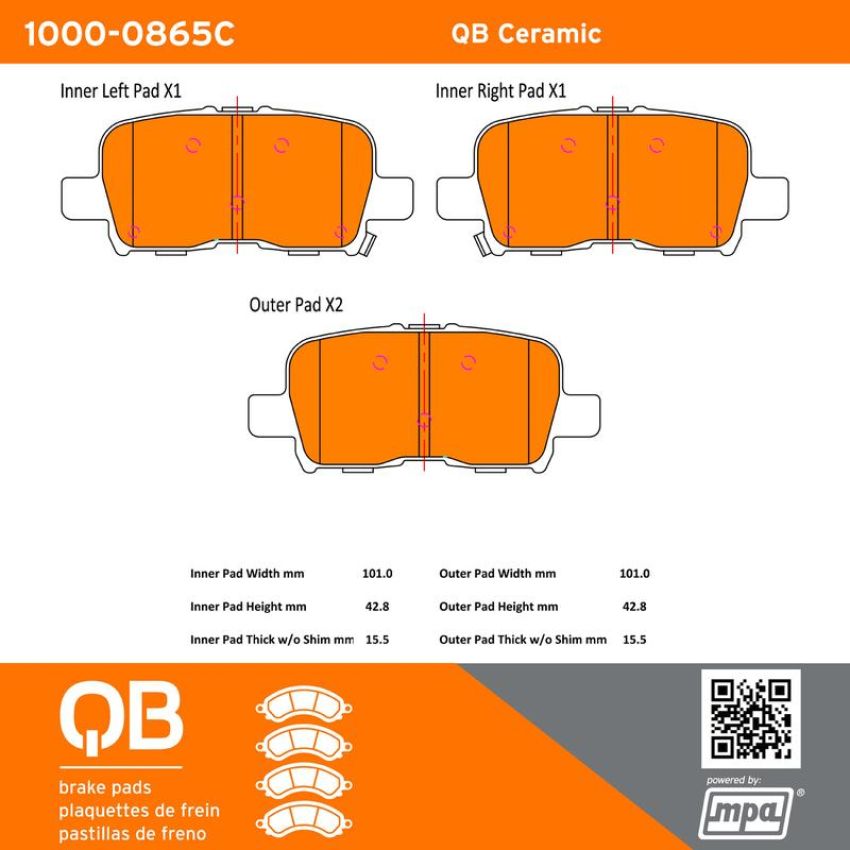 MPA 1000-0865C QB Ceramic Brake Pads