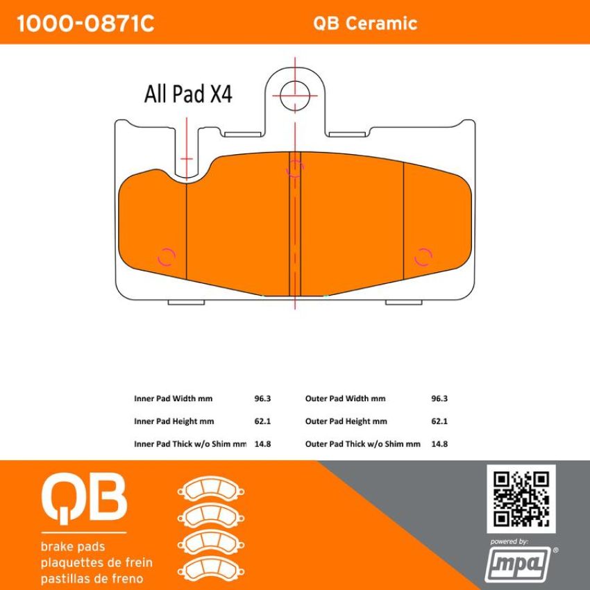 MPA 1000-0871C QB Ceramic Brake Pads