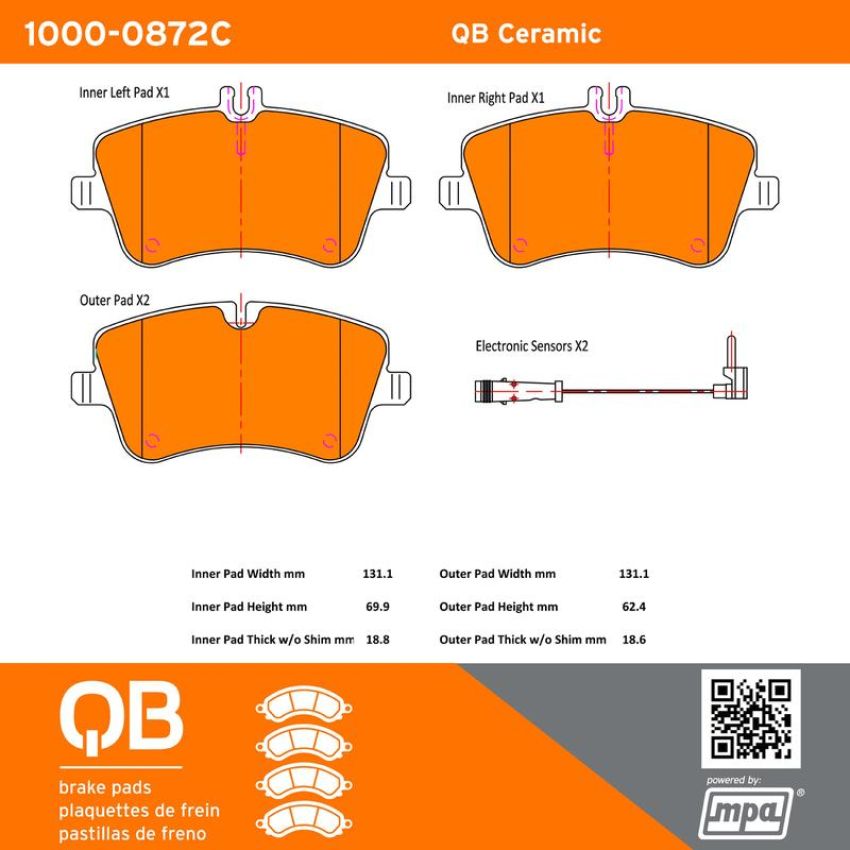 MPA 1000-0872C QB Ceramic Brake Pads