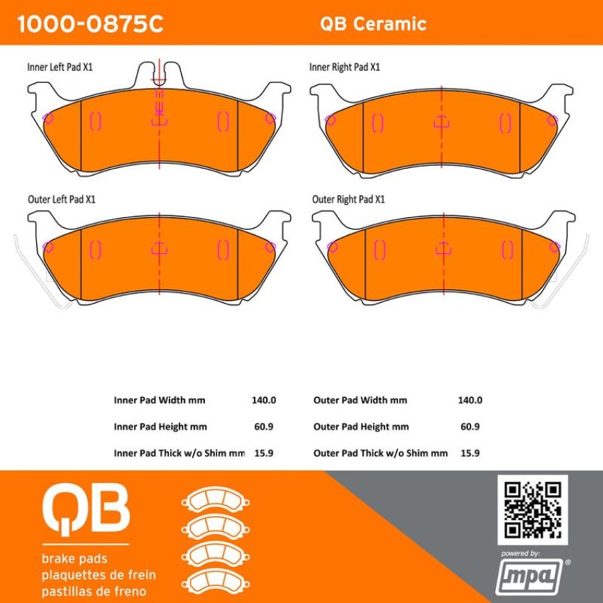 MPA 1000-0875C QB Ceramic Brake Pads
