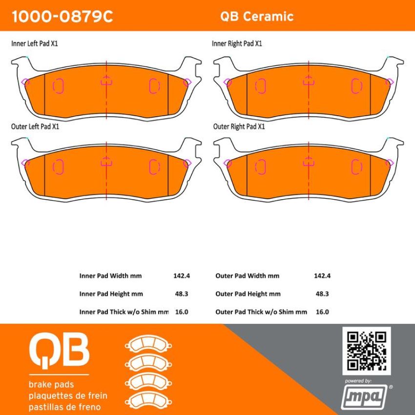 MPA 1000-0879C QB Ceramic Brake Pads