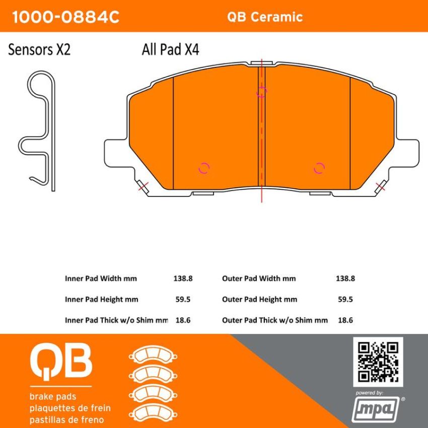 MPA 1000-0884C QB Ceramic Brake Pads