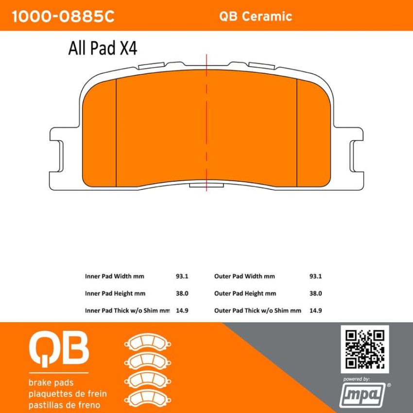 MPA 1000-0885C QB Ceramic Brake Pads