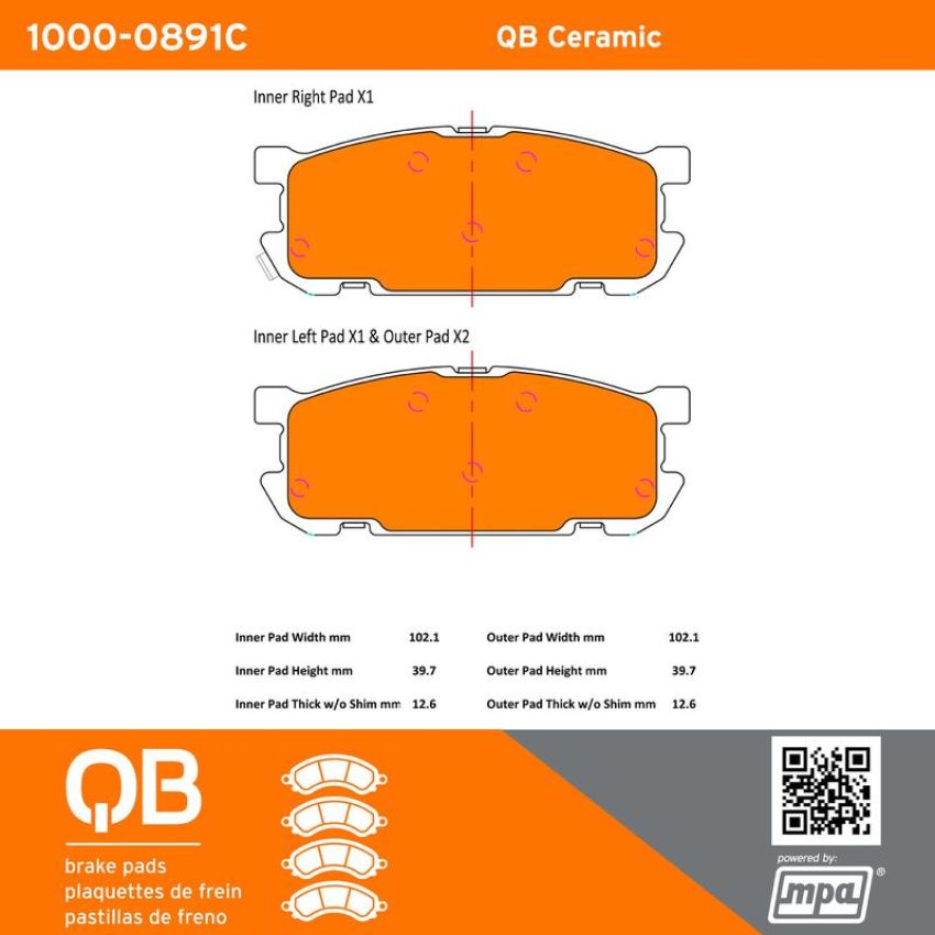 MPA 1000-0891C QB Ceramic Brake Pads