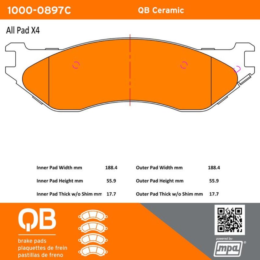 MPA 1000-0897C QB Ceramic Brake Pads