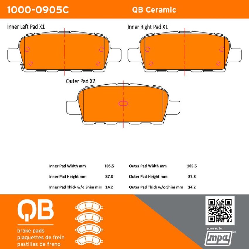 MPA 1000-0905C QB Ceramic Brake Pads