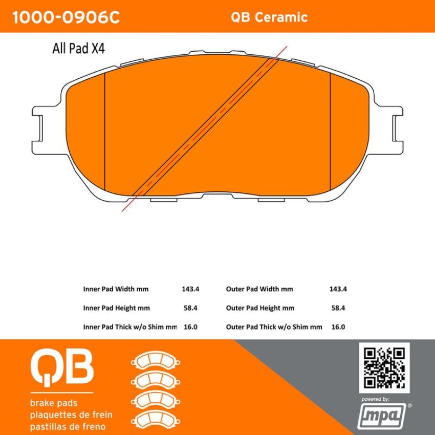MPA 1000-0906C QB Ceramic Brake Pads