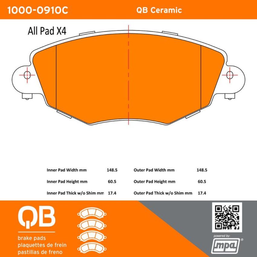 MPA 1000-0910C QB Ceramic Brake Pads