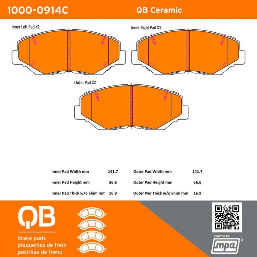 MPA 1000-0914C QB Ceramic Brake Pads