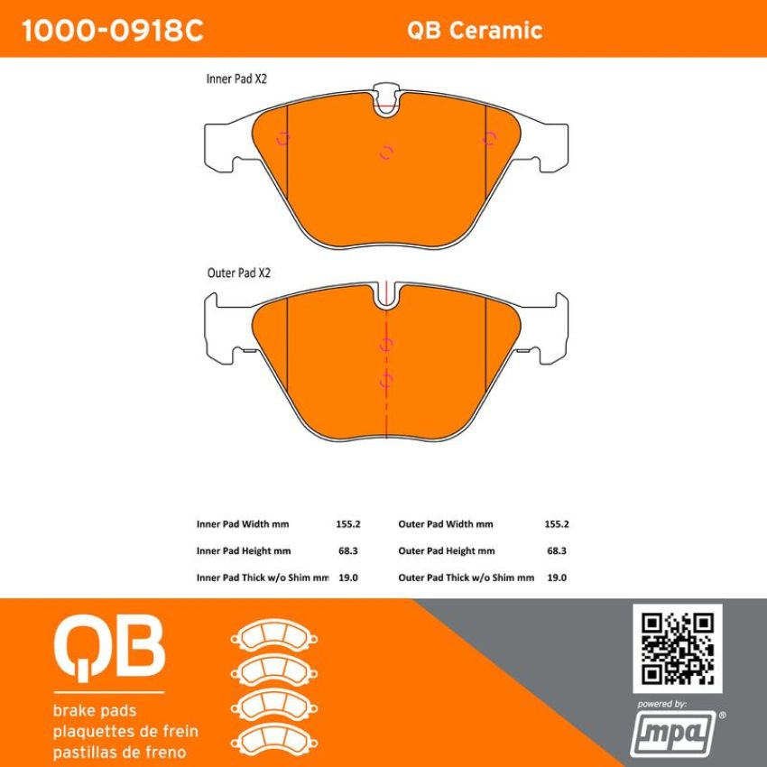 MPA 1000-0918C QB Ceramic Brake Pads